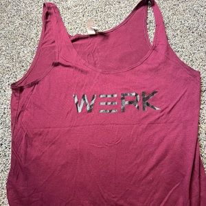SPENGA Maroon WERK tank top. Size small.
